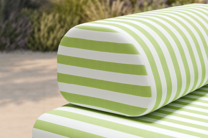 Méridienne modulable - Tissu extérieur à rayures, blanc et vert anis