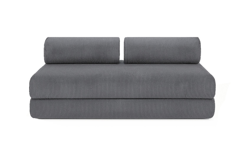 Housse Canapé droit convertible - 3 places - Tissu velours côtelé gris