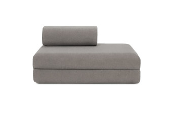 Canapé 2 places convertible et modulable - Tissu lisse Gris